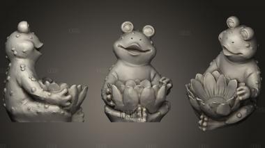 Frog Flower Bowl stl model for CNC